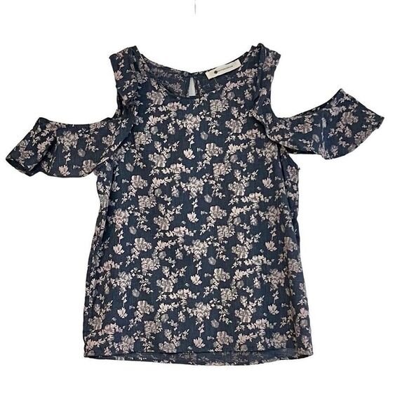 The Impeccable Pig Floral Cold Shoulder Blouse Medium - Picture 1 of 10